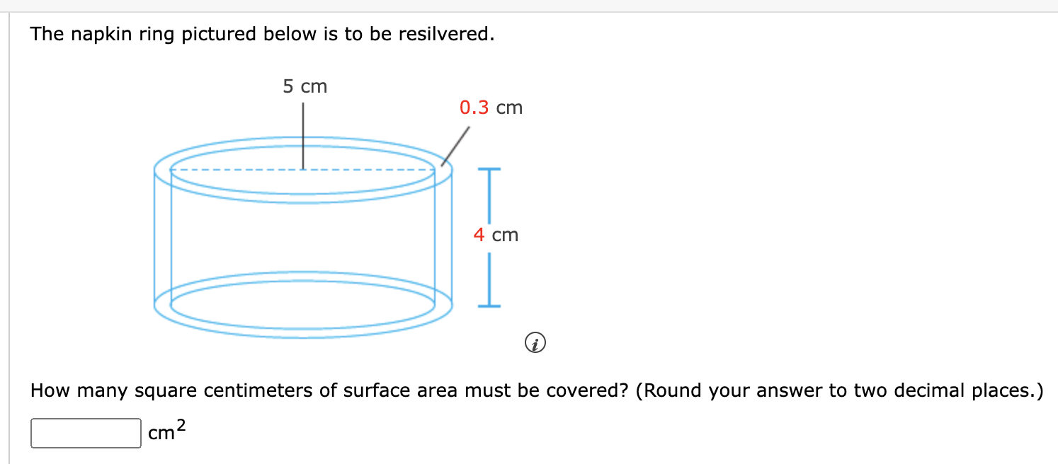 Solved The napkin ring pictured below is to be resilvered. | Chegg.com