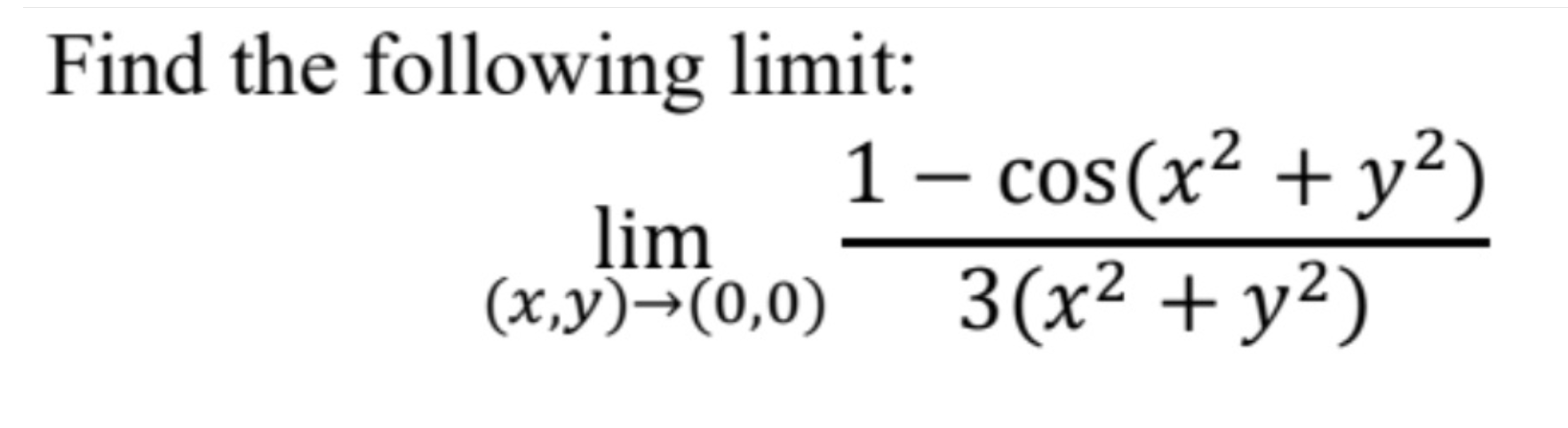 Solved Find The Following Limit: | Chegg.com