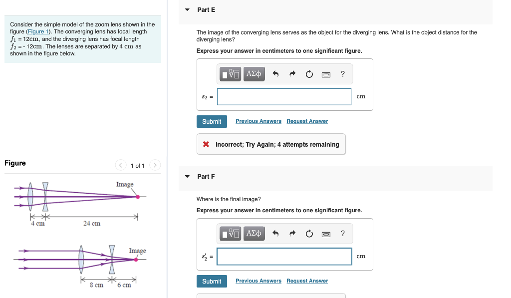 Solved Consider the simple model of the zoom lens shown in