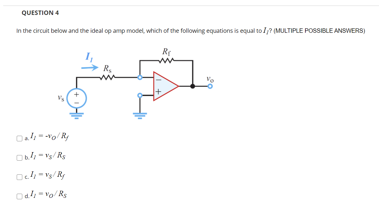 Solved QUESTION 4 In the circuit below and the ideal op amp | Chegg.com