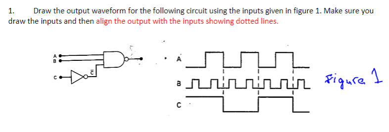Solved 1. Draw the output waveform for the following circuit | Chegg.com