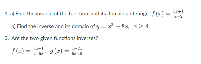 find the domain of the function y cos inverse x 1