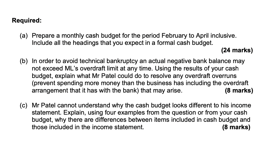 Solved SECTION B Answer Any TWO Questions Question 2 (Cash | Chegg.com