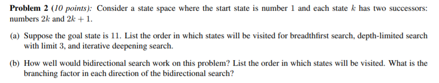 Solved Problem 2 (10 points): Consider a state space where | Chegg.com