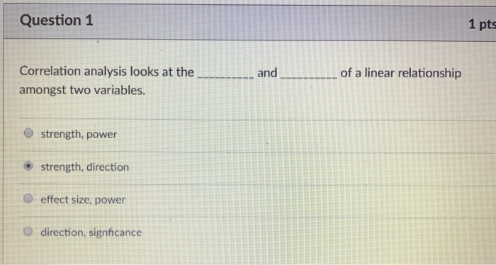 Solved Question 11 1 pts The coefficient of correlation is | Chegg.com