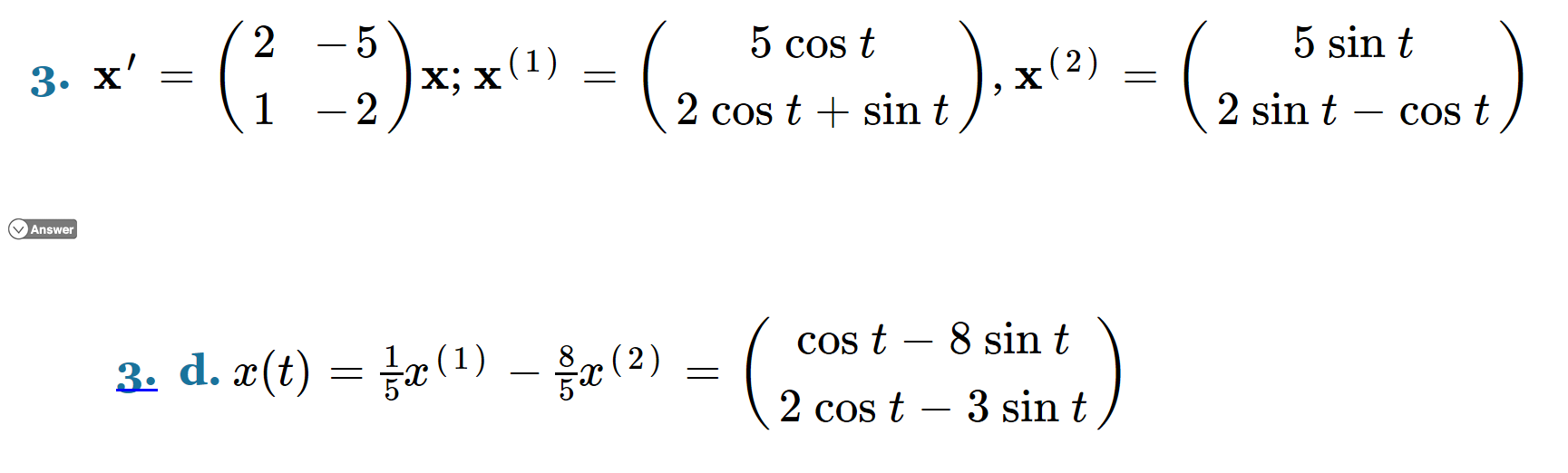 Solved c.Show that the given functions form a fundamental | Chegg.com