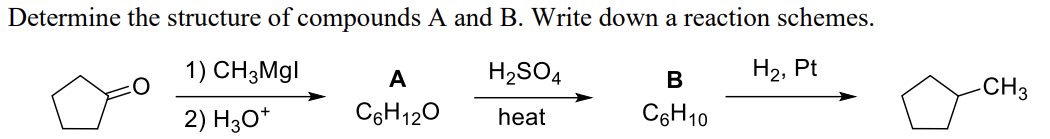 Solved Determine the structure of compounds A and B. Write | Chegg.com