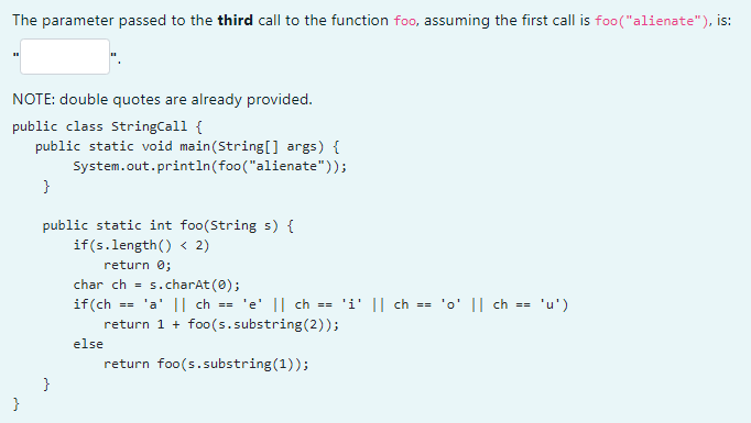 Solved The parameter passed to the third call to the | Chegg.com