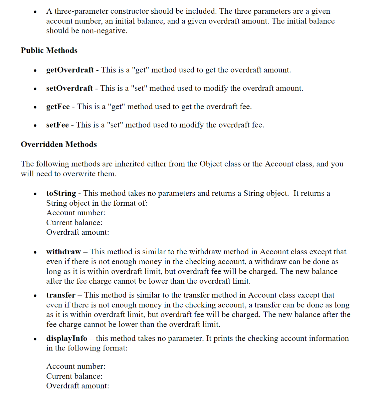 Solved 3. SavingsAccount Class This Class Is Also A Subclass | Chegg.com