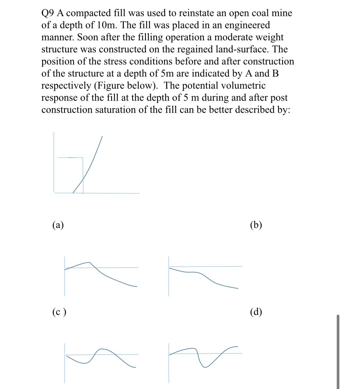 Q9 ﻿A compacted fill was used to reinstate an open | Chegg.com
