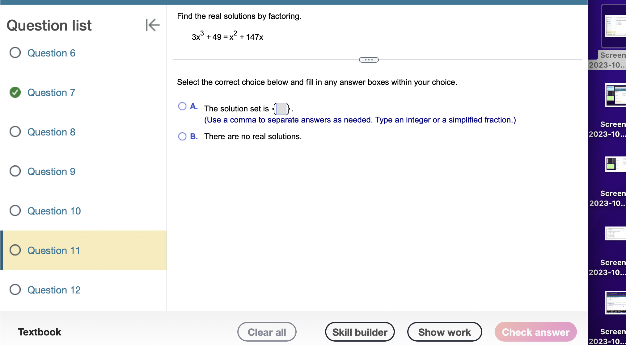 Solved Question list Question 6 Question 7 Question 8 | Chegg.com