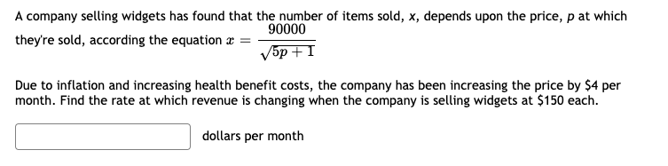 Solved 3. A company selling widgets has found that the | Chegg.com