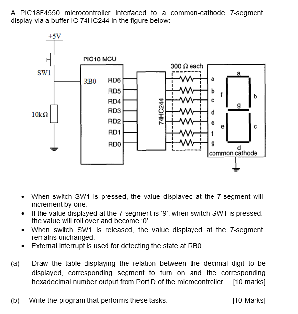 A PIC18F4550 microcontroller interfaced to a | Chegg.com