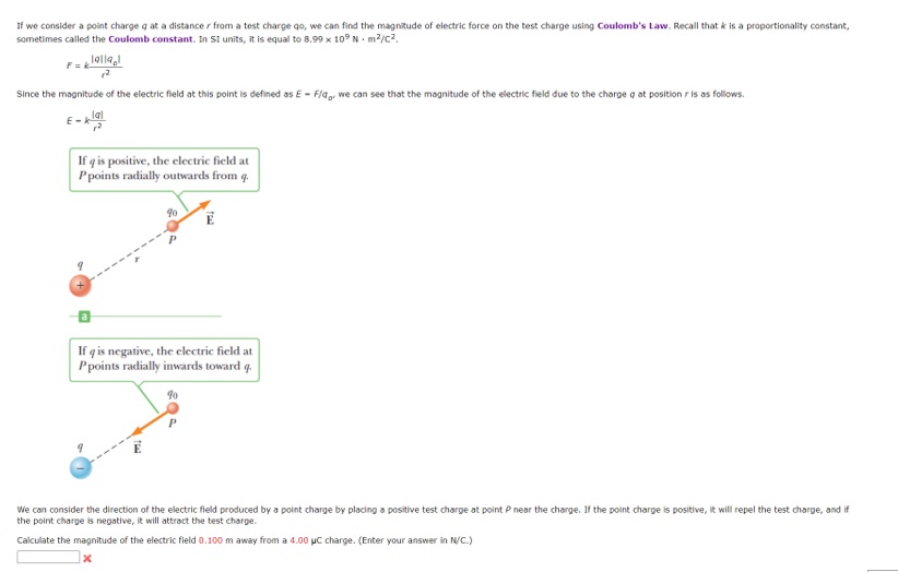 Solved If we consider a point charge q at a distance r from | Chegg.com