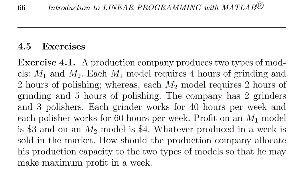 66 Introduction to LINEAR PROGRAMMING with MATLAB® | Chegg.com