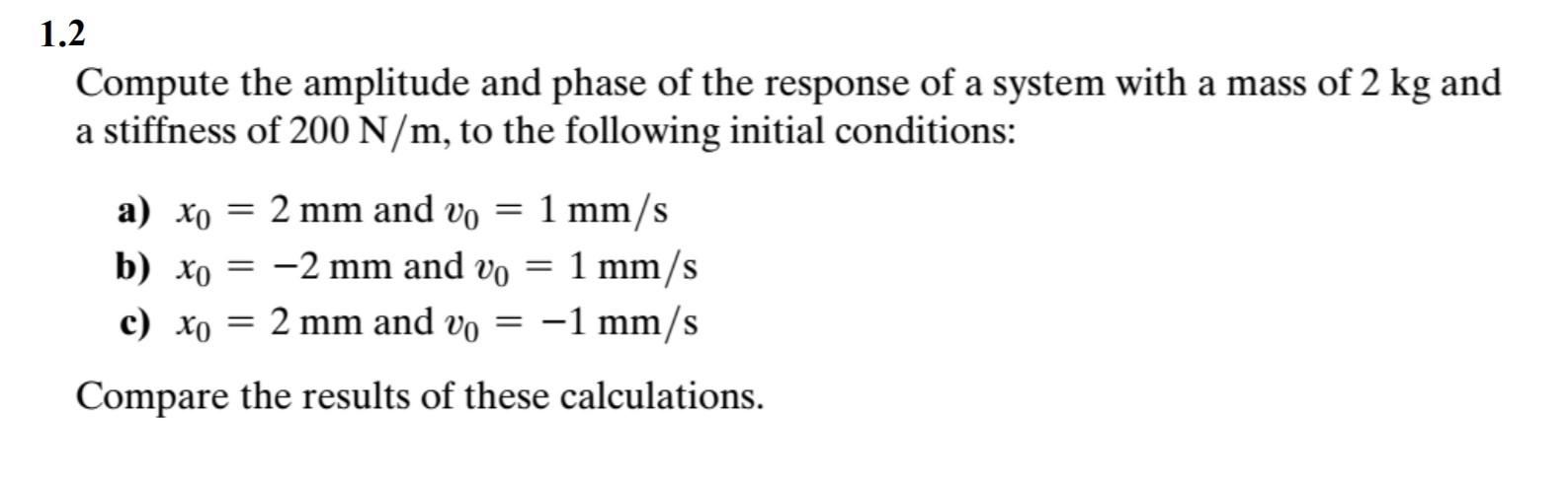 Solved 1.2 Compute the amplitude and phase of the response | Chegg.com