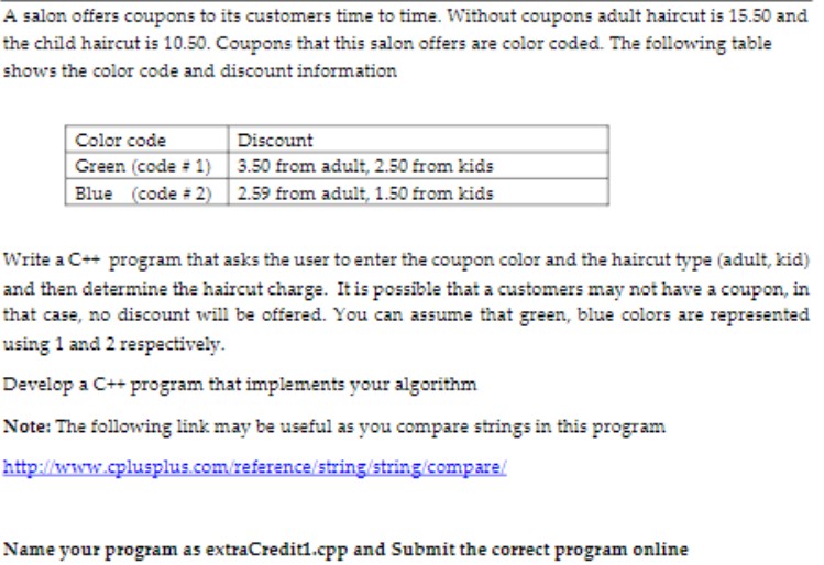 Solved A Salon Offers Coupons To Its Customers Time To Time Chegg Com   Php22kFPl