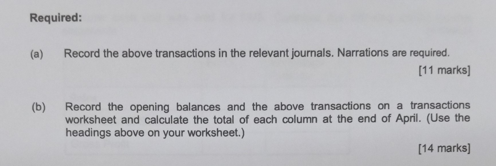 Solved Question 1 Below Was The Transactions Worksheet Of | Chegg.com