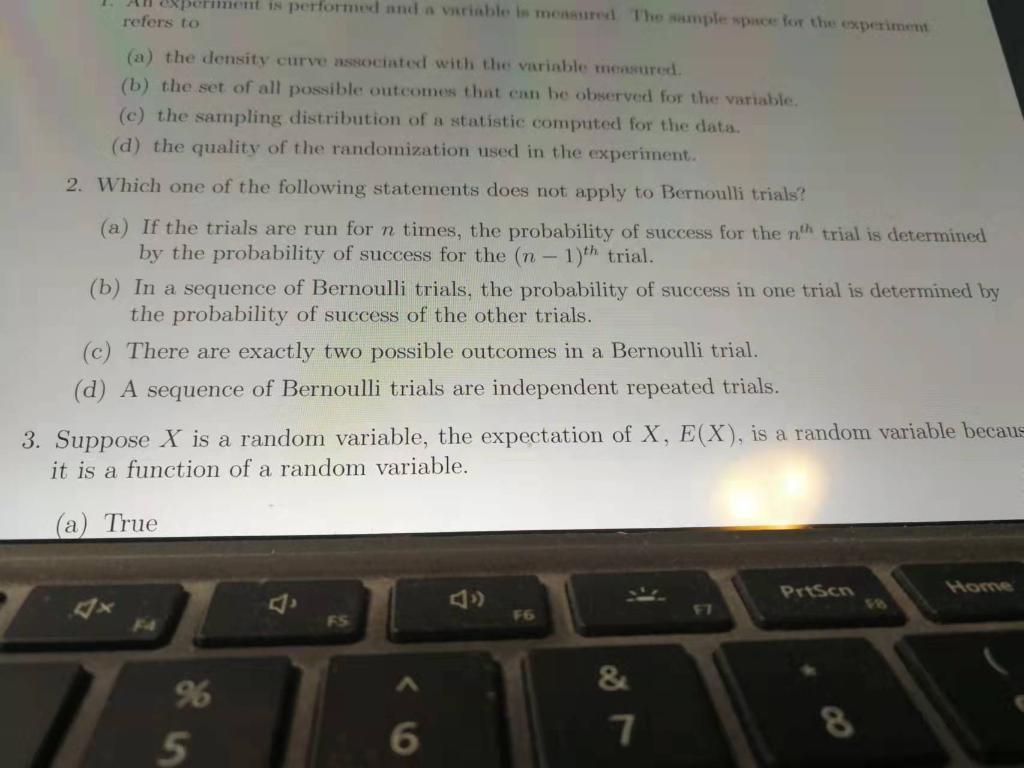 Solved experment is performed and a variable is measured the | Chegg.com