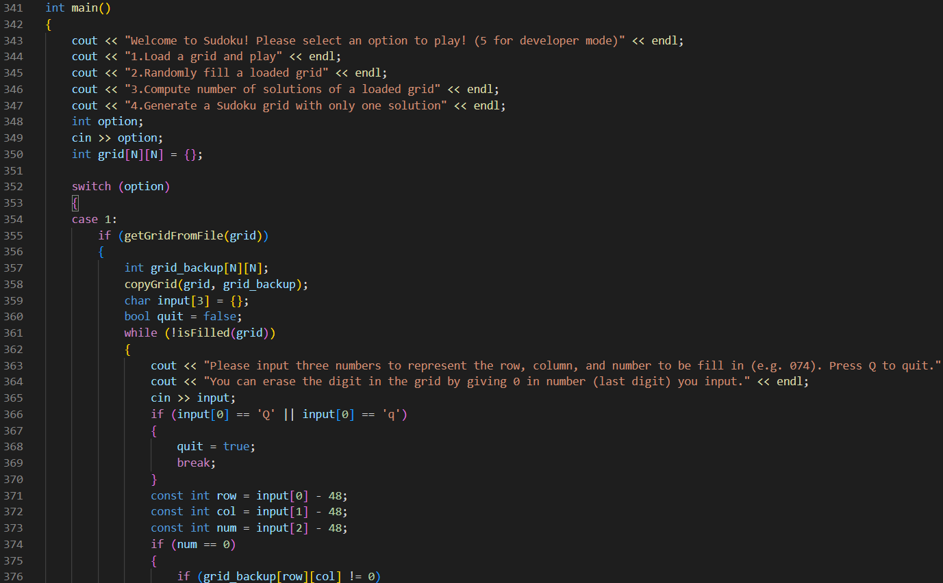 Solved Sudoku solver in C++ (DO NOT change the main | Chegg.com