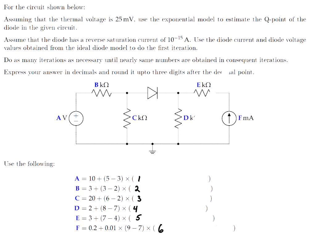 Solved For The Circuit Shown Below: Assuming That The | Chegg.com