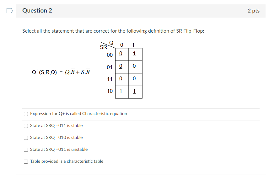 Solved Question 2 2 pts Select all the statement that are | Chegg.com