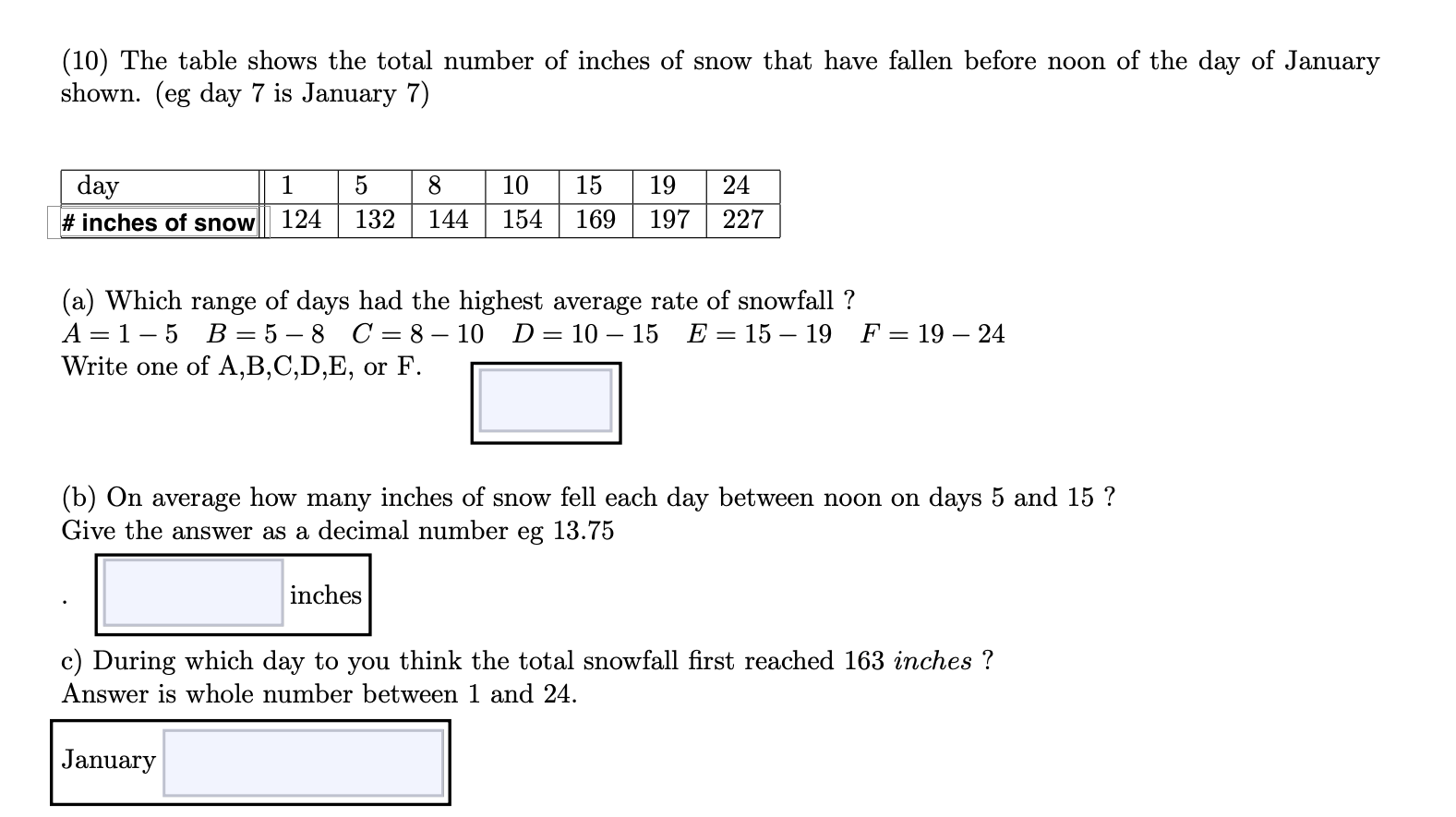 solved-10-the-table-shows-the-total-number-of-inches-of-chegg