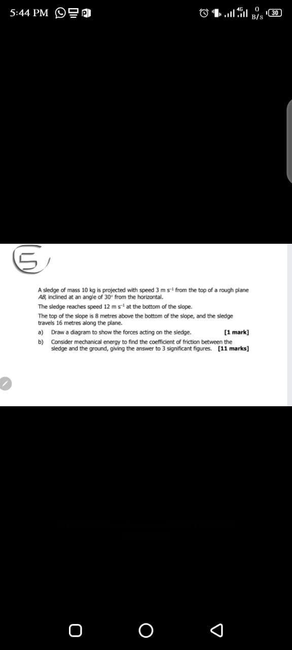 Solved 5:44 PM 09 © 1.1.1 Bs '30 A sledge of mass 10 kg is | Chegg.com