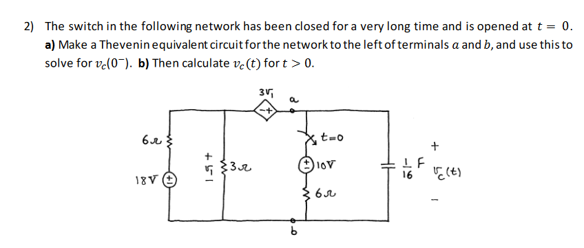 Solved 2) The switch in the following network has been | Chegg.com