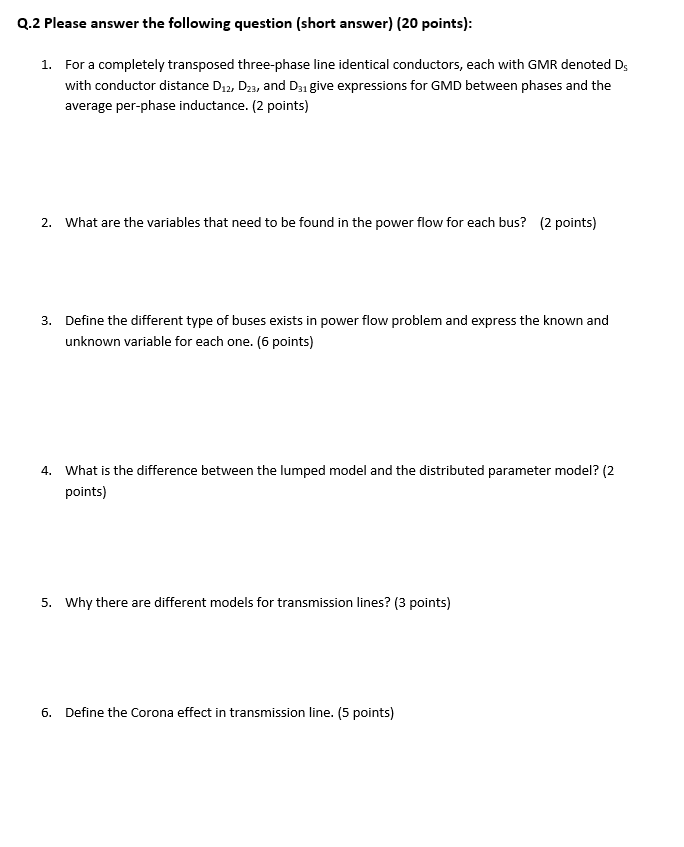 Solved Q.2 Please answer the following question (short | Chegg.com