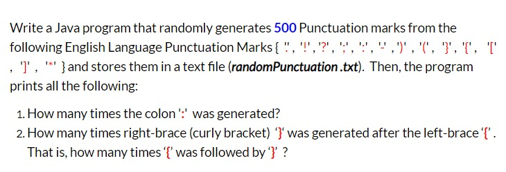 Solved Write a Java program that randomly generates 500 | Chegg.com