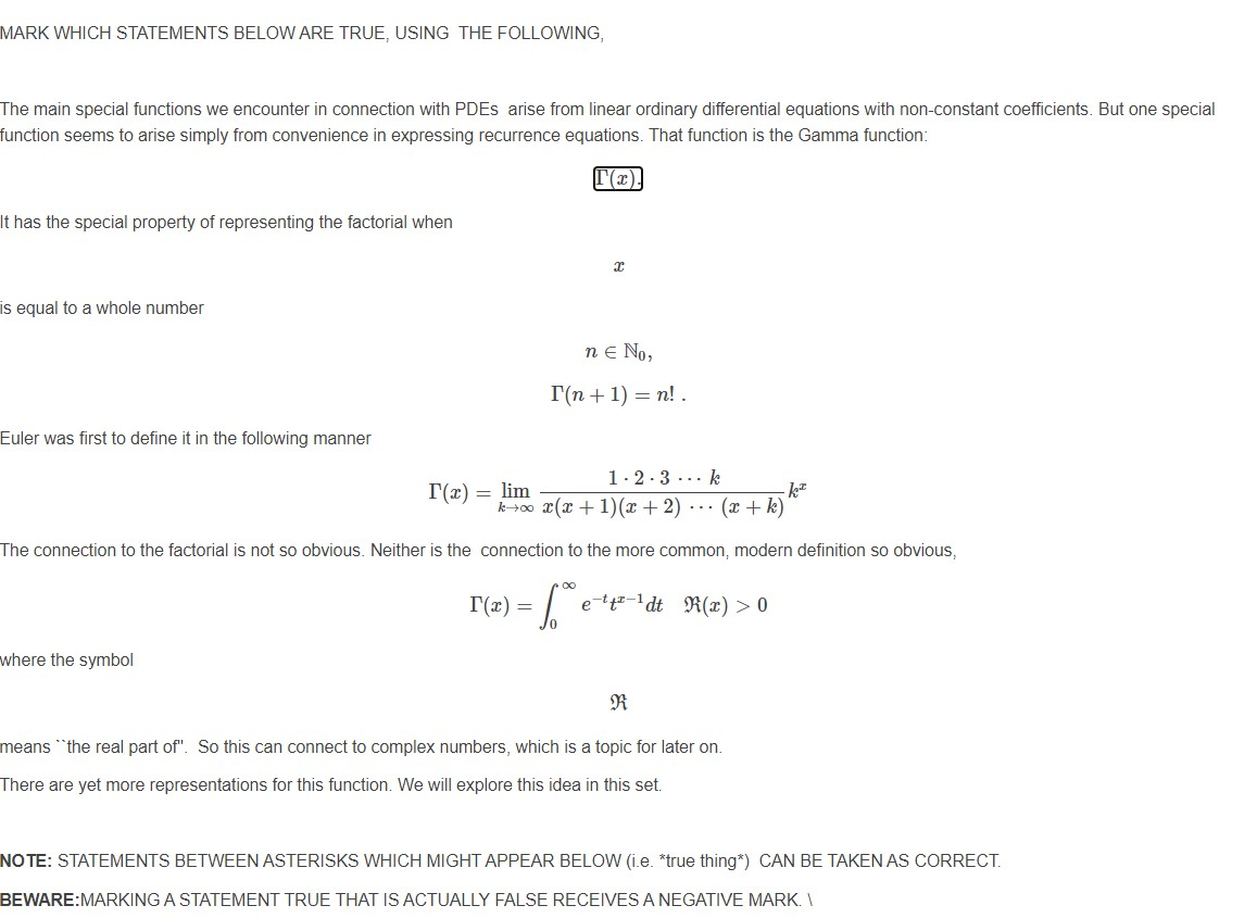 Solved Mark Which Statements Below Are True Using The Chegg Com