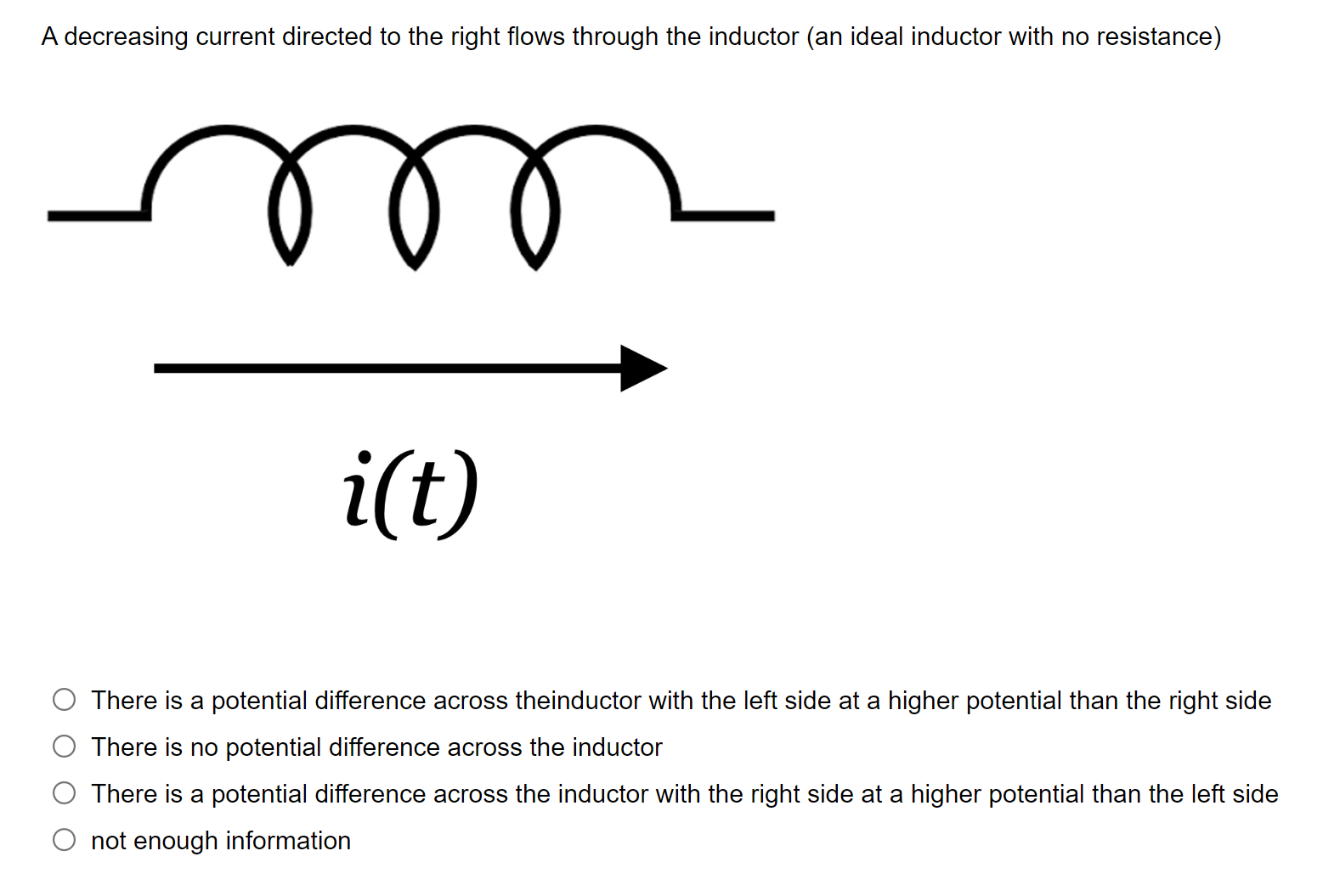 Solved A decreasing current directed to the right flows | Chegg.com