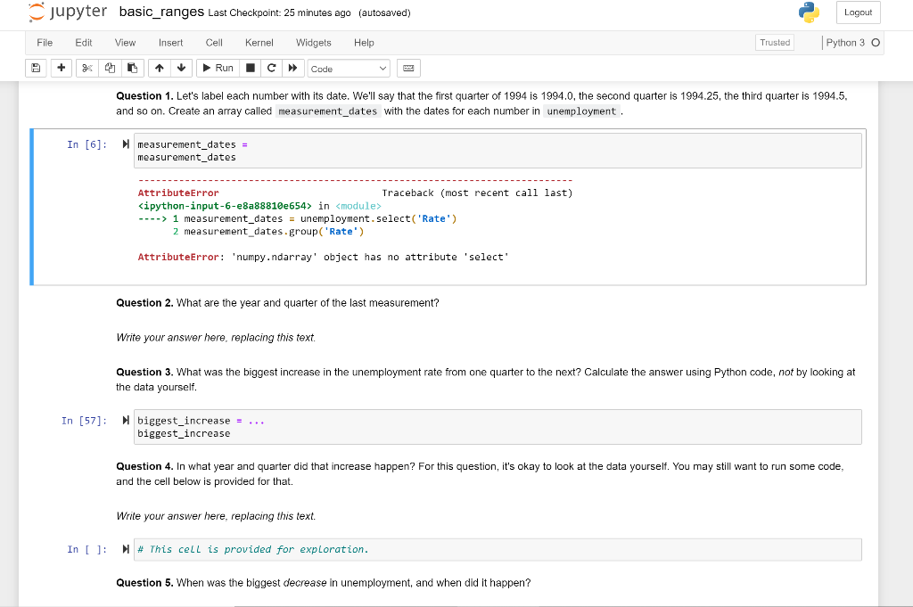 Solved jupyter basic_ranges Last Checkpoint: 25 minutes ago | Chegg.com