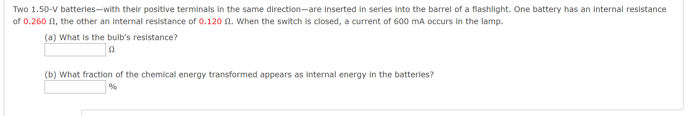 Solved Two 1.50−v Batteries-with Their Positive Terminals In 