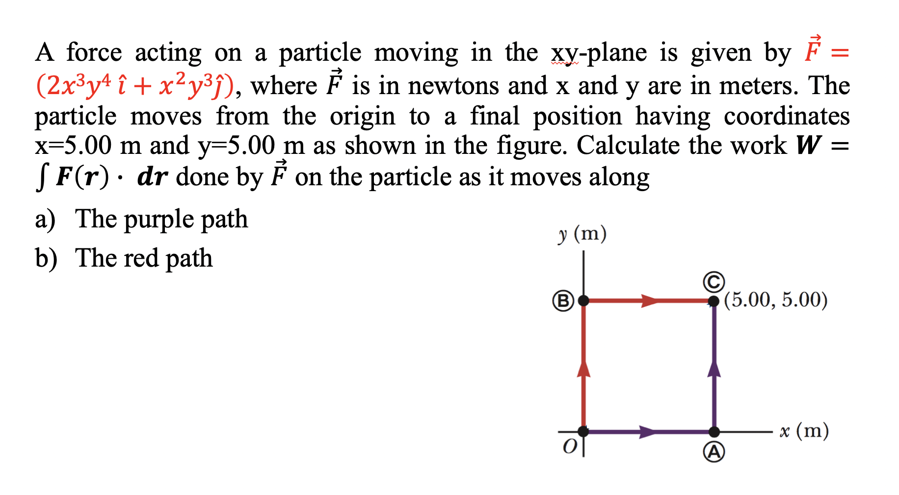 Solved A Force Acting On A Particle Moving In The Xy Plane