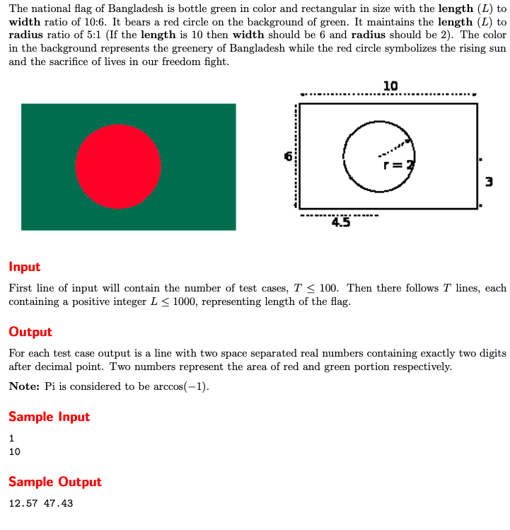 Solved The national flag Bangladesh is bottle green in | Chegg.com