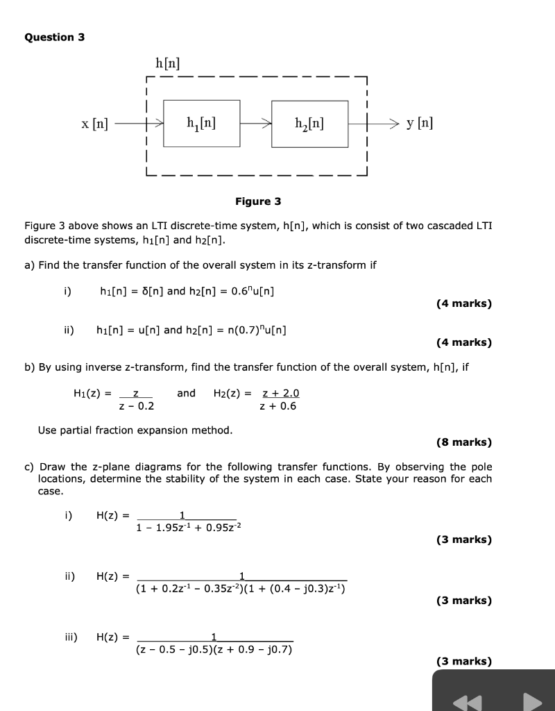 Solved Question 3 H[n] 1 1 1 X [n] H, [n] H2[n] Y [n] 1 | | Chegg.com