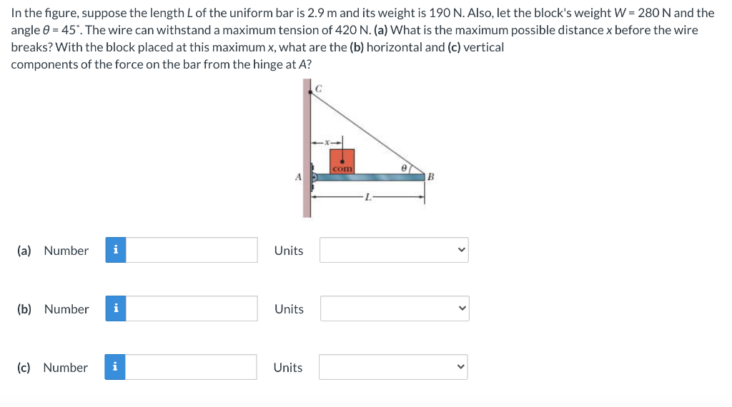 Solved In The Figure, Suppose The Length Of The Uniform Bar | Chegg.com