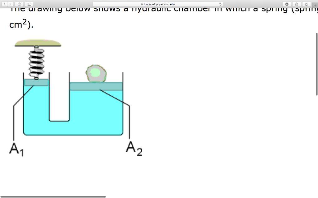 Solved The drawing below shows a hydraulic chamber in which