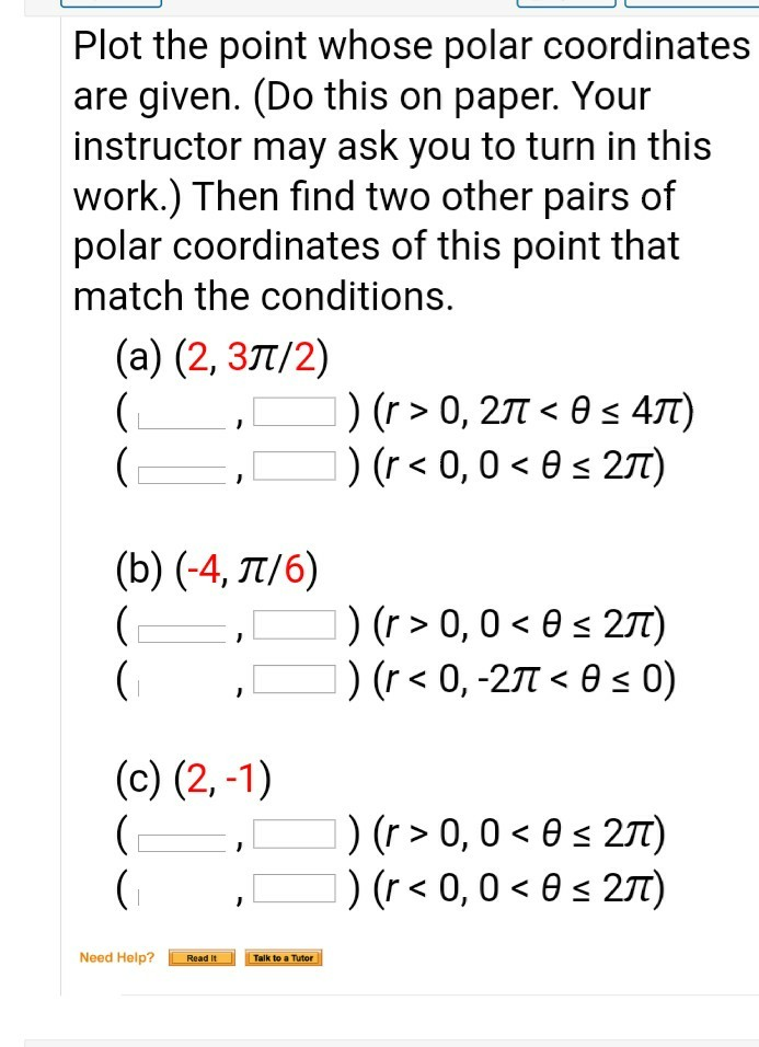 Solved Plot the point whose polar coordinates are given. (Do | Chegg.com