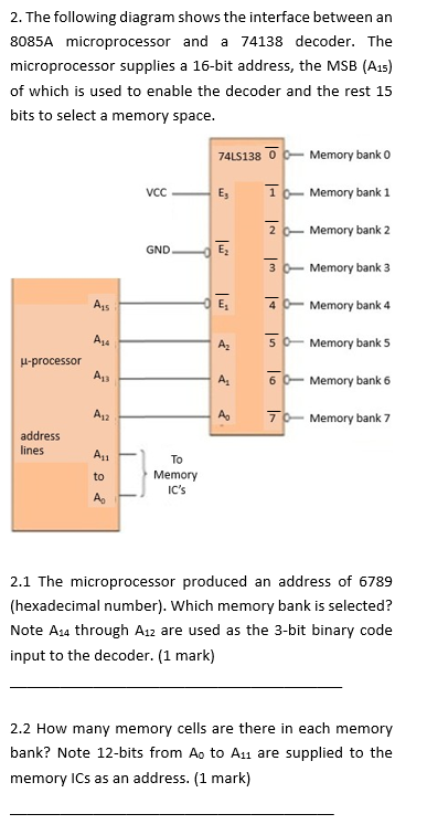 Solved 2. The following diagram shows the interface between | Chegg.com