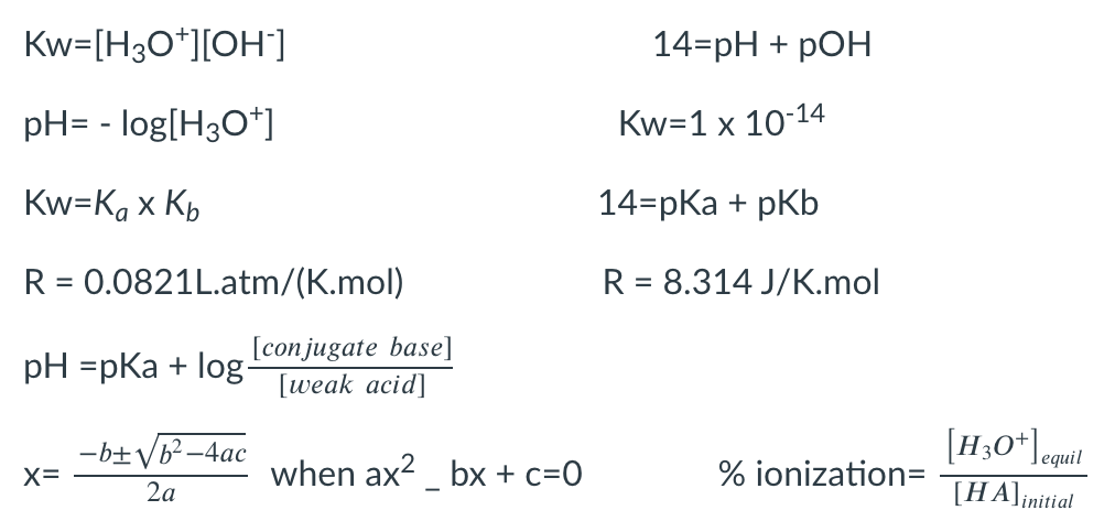 Solved Kw H3O OH 14 pH POH pH log H3O Kw 1 x 10 14