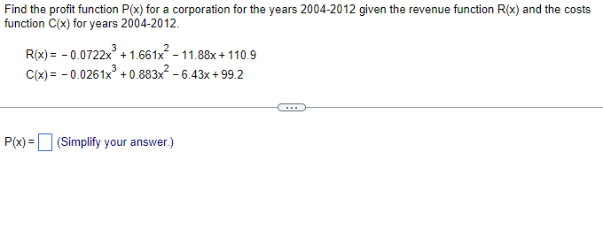 Solved Find the profit function P(x) for a corporation for | Chegg.com