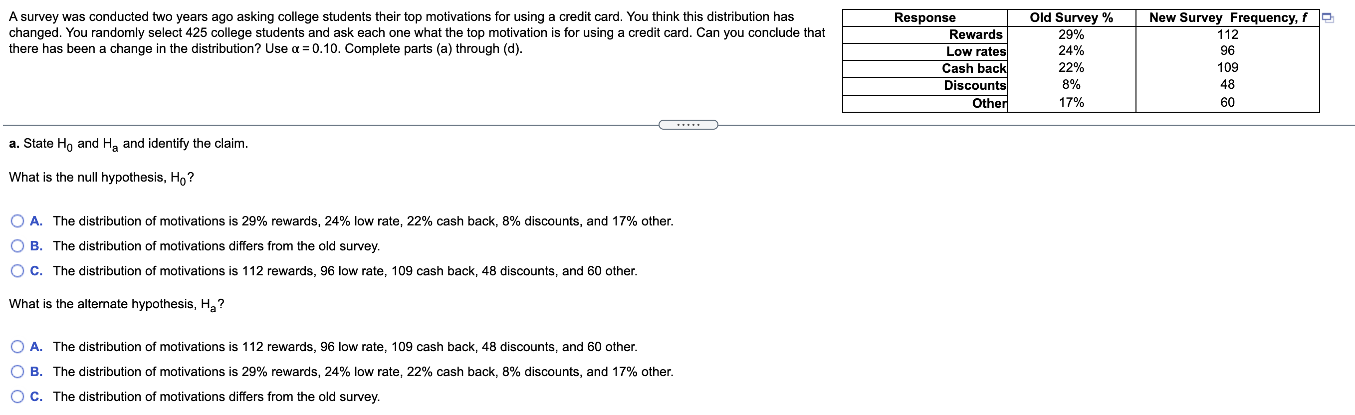 Solved A survey was conducted two years ago asking college | Chegg.com