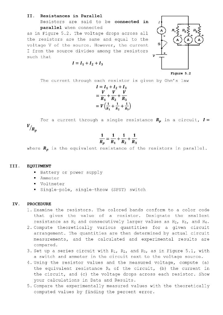 experiment 4 resistors in series and parallel