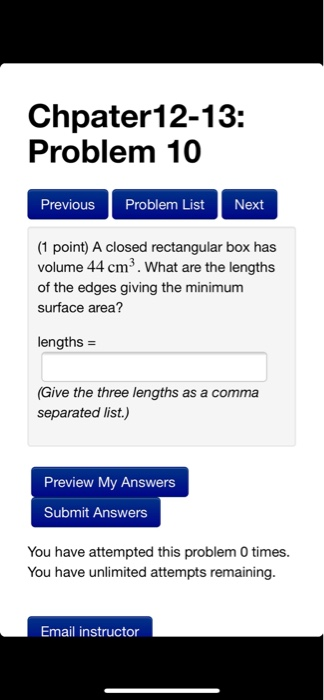 Solved Chpater12-13: Problem 10 PreviouS Problem List Next | Chegg.com
