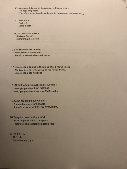 1. All A Is B Some C Is B Some C Is Not A 2. No A Is | Chegg.com