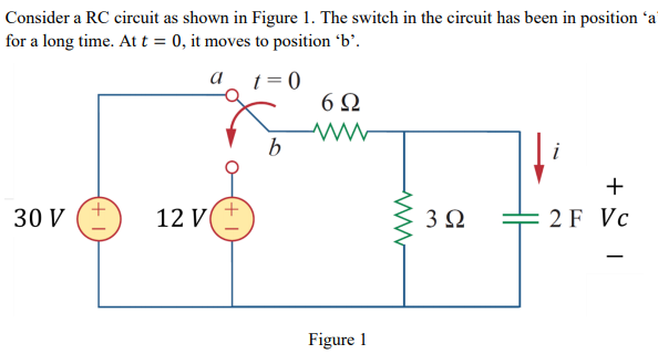 Solved a) Determine the initial voltage of the capacitor, | Chegg.com