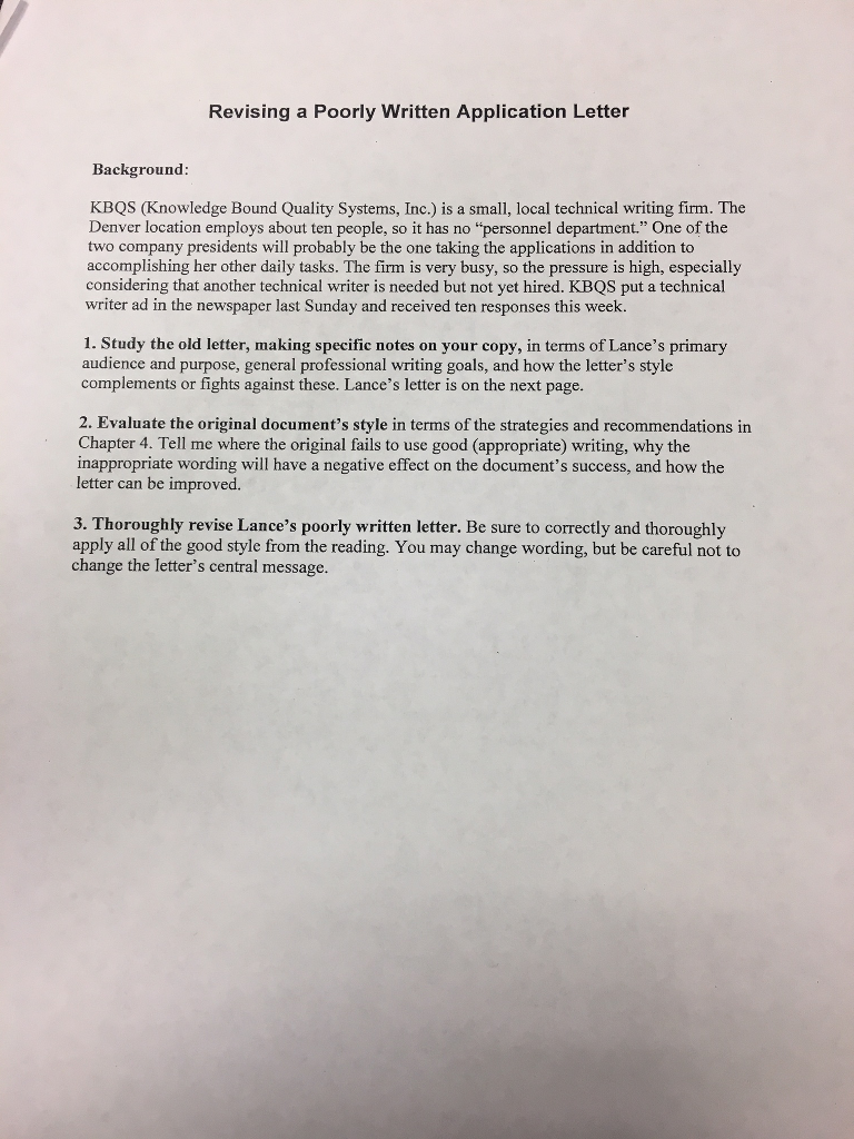 Revising A Poorly Written Application Letter Chegg revising-a-poorly-written-application-letter-chegg